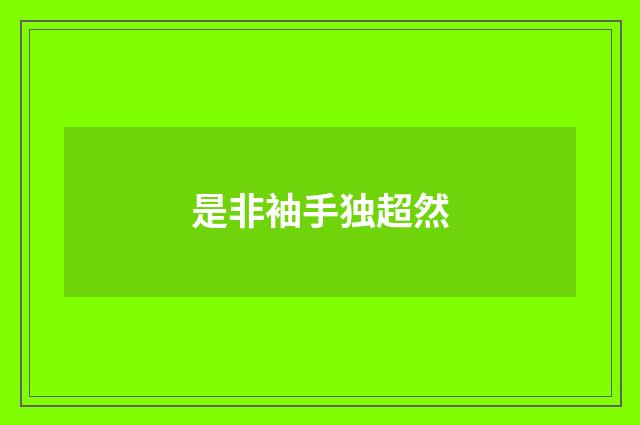 是非袖手独超然