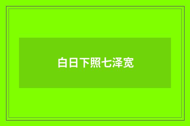 白日下照七泽宽
