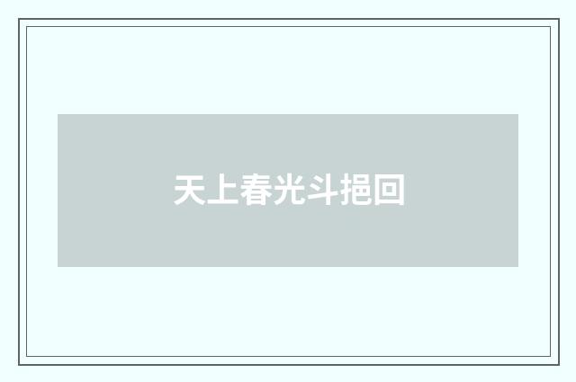 天上春光斗挹回
