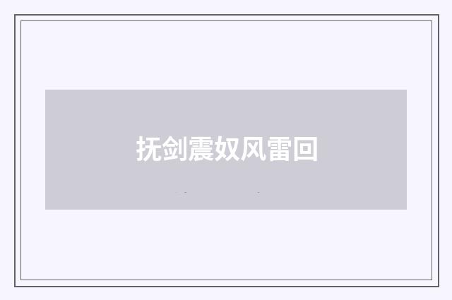 抚剑震奴风雷回