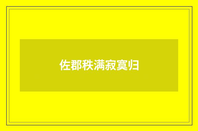 佐郡秩满寂寞归