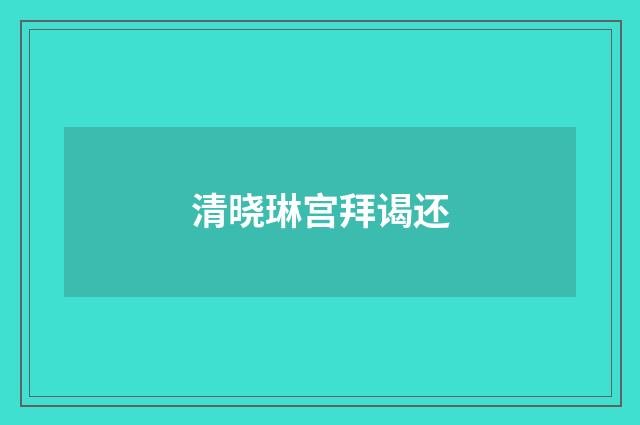 清晓琳宫拜谒还