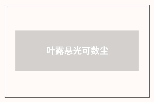 叶露悬光可数尘