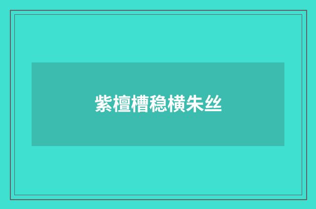 紫檀槽稳横朱丝