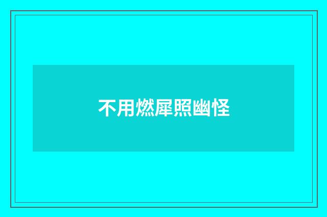 不用燃犀照幽怪