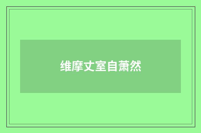维摩丈室自萧然