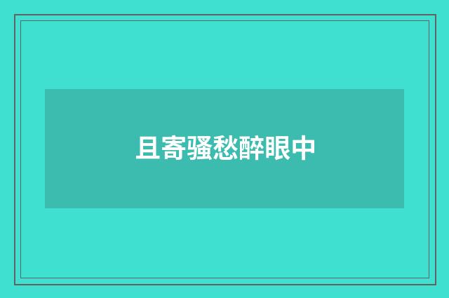 且寄骚愁醉眼中
