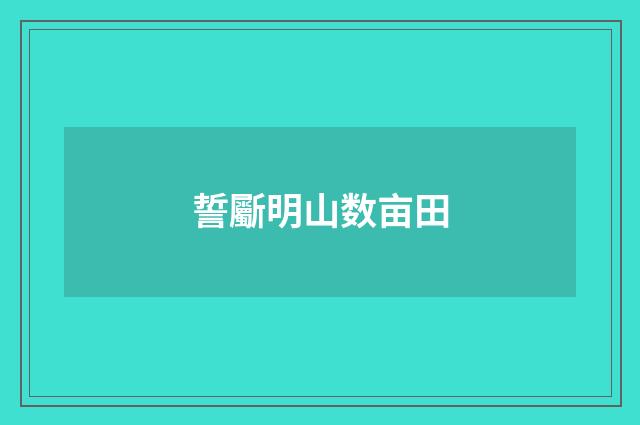 誓斸明山数亩田