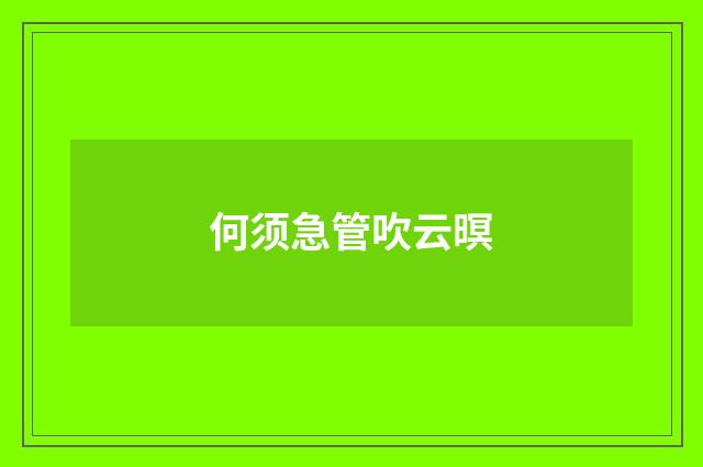 何须急管吹云暝