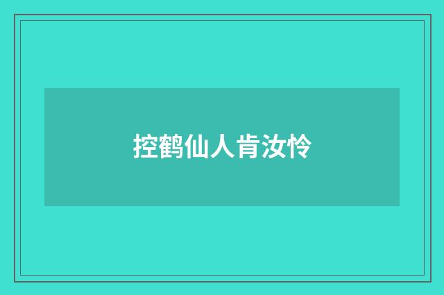 控鹤仙人肯汝怜