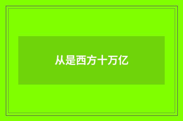从是西方十万亿