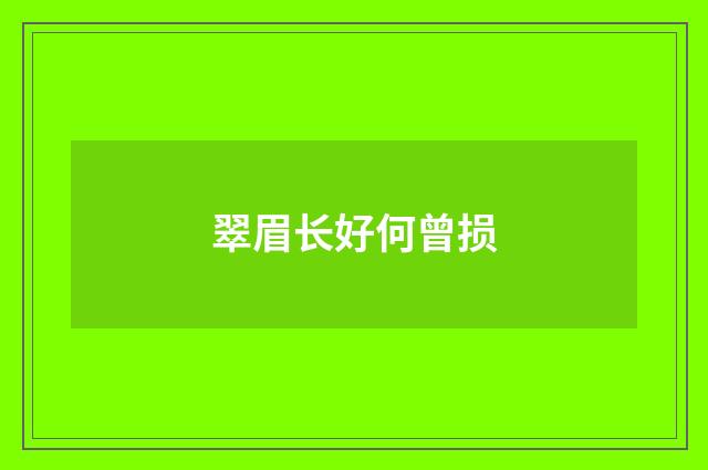 翠眉长好何曾损
