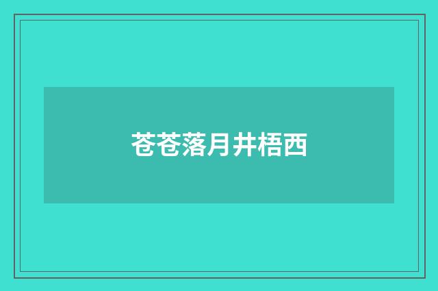 苍苍落月井梧西