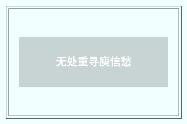 无处重寻庾信愁