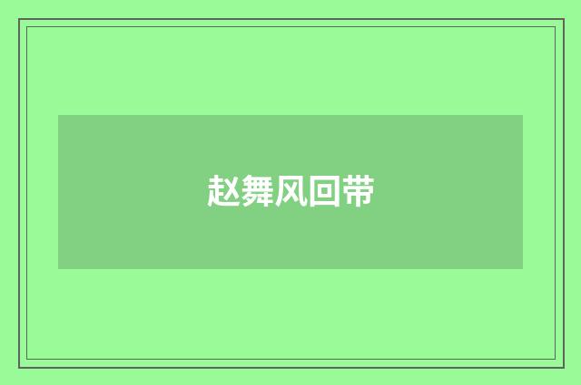 赵舞风回带