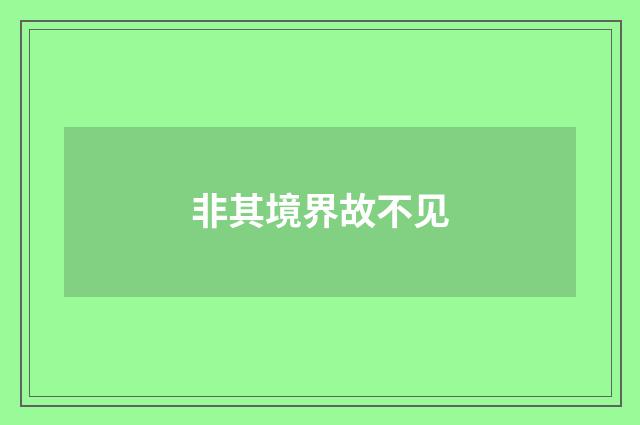 非其境界故不见