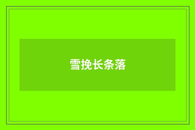 雪挽长条落