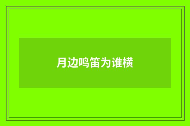 月边鸣笛为谁横