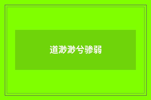 道渺渺兮骖弱