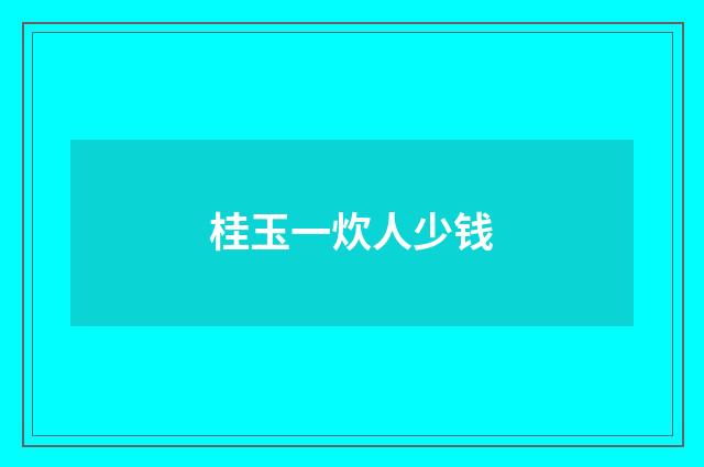 桂玉一炊人少钱