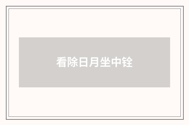 看除日月坐中铨