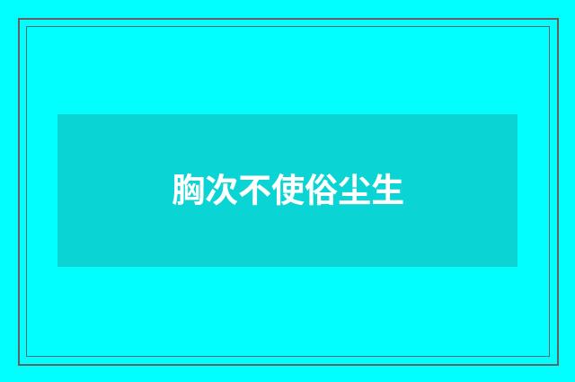 胸次不使俗尘生