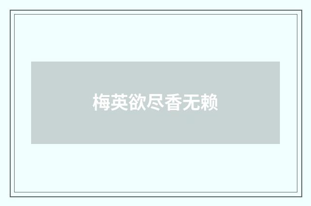 梅英欲尽香无赖