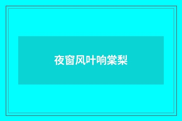 夜窗风叶响棠梨