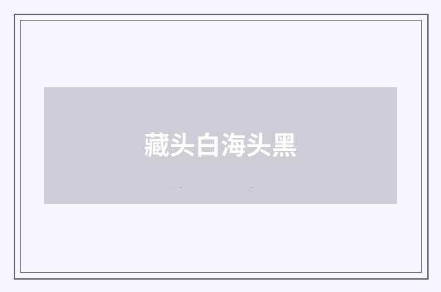 藏头白海头黑