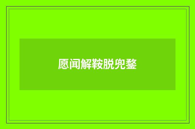 愿闻解鞍脱兜鍪