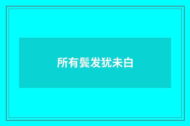 所有鬓发犹未白