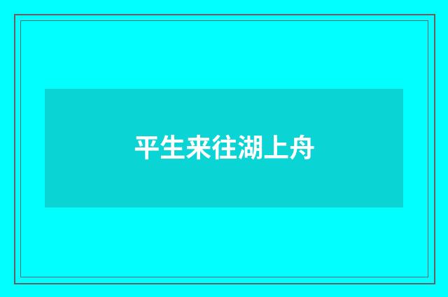 平生来往湖上舟