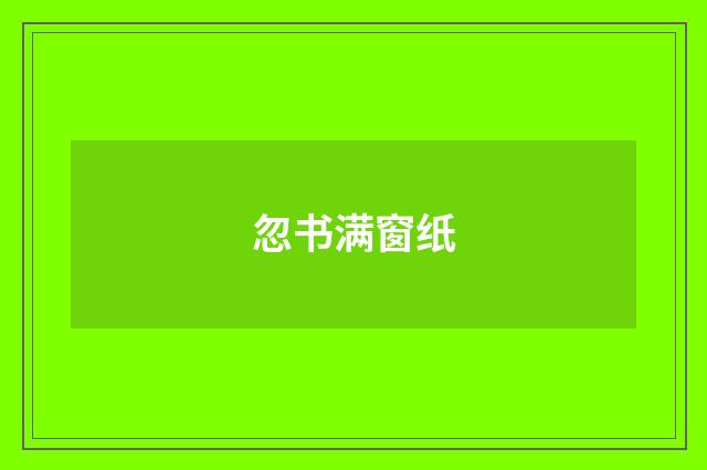 忽书满窗纸