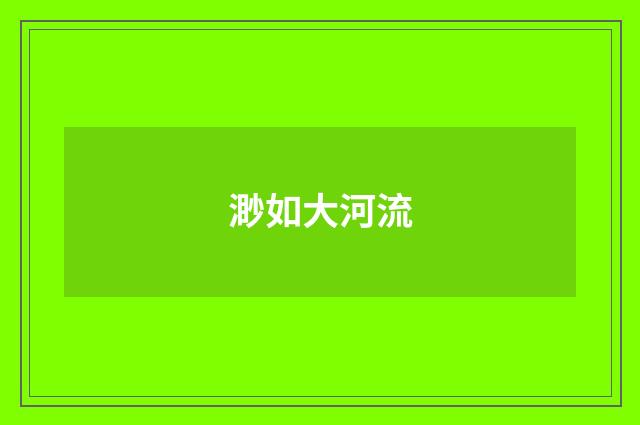 渺如大河流