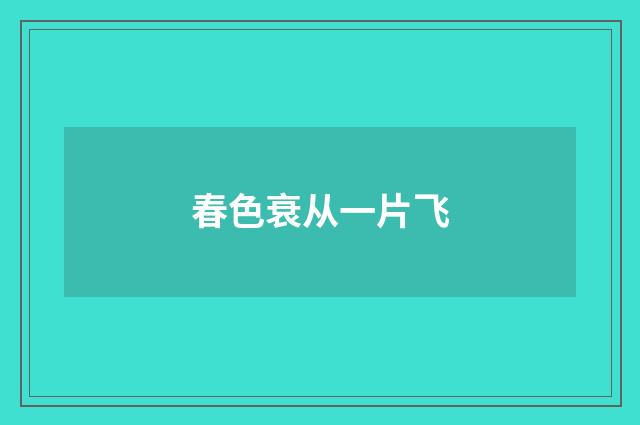 春色衰从一片飞