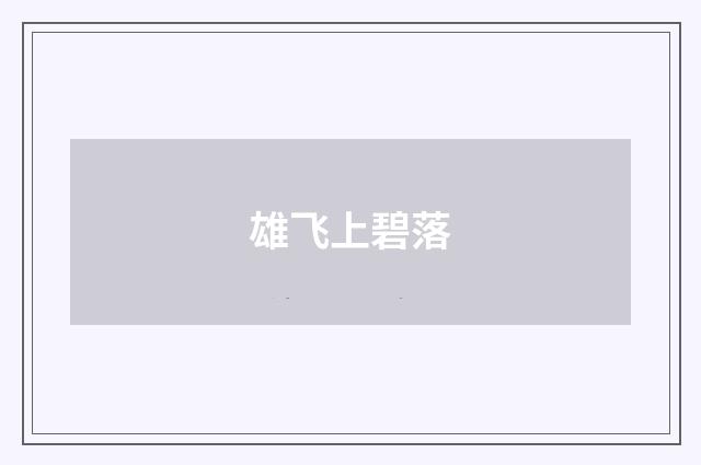 雄飞上碧落