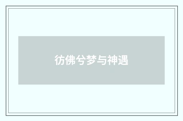 彷佛兮梦与神遇