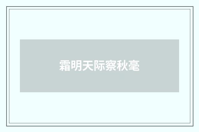 霜明天际察秋毫