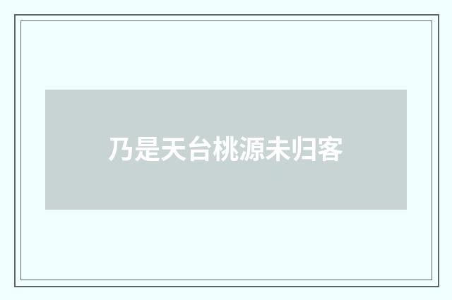 乃是天台桃源未归客