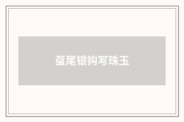 虿尾银钩写珠玉