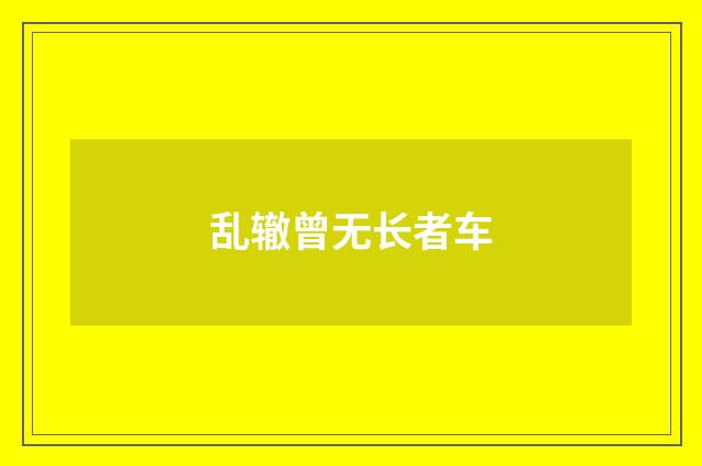 乱辙曾无长者车