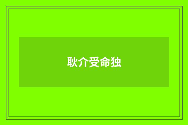 耿介受命独