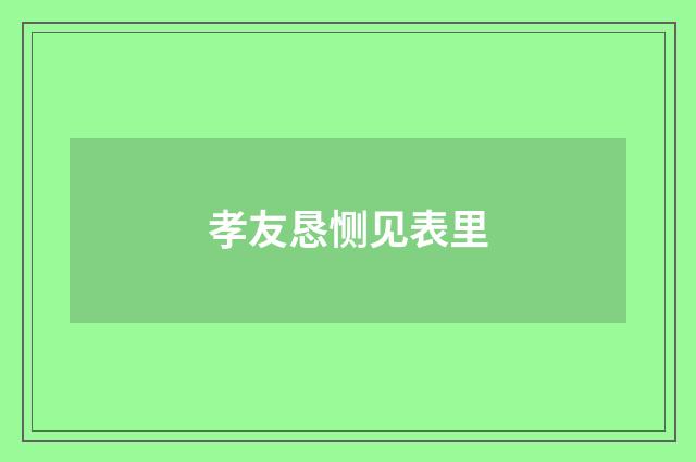 孝友恳恻见表里