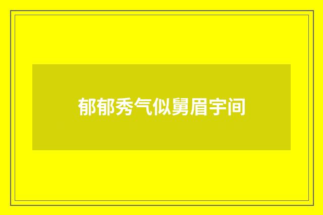 郁郁秀气似舅眉宇间