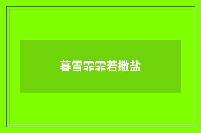 暮雪霏霏若撒盐