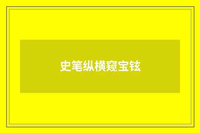 史笔纵横窥宝铉
