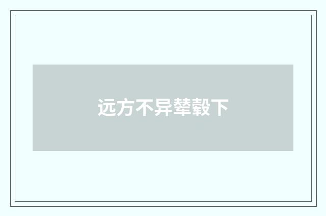 远方不异辇毂下