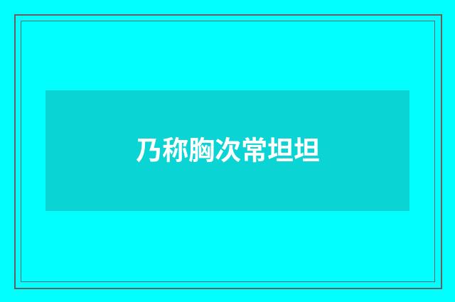 乃称胸次常坦坦