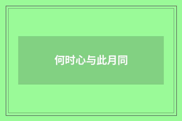 何时心与此月同