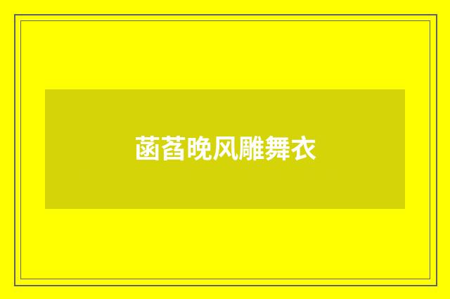 菡萏晚风雕舞衣